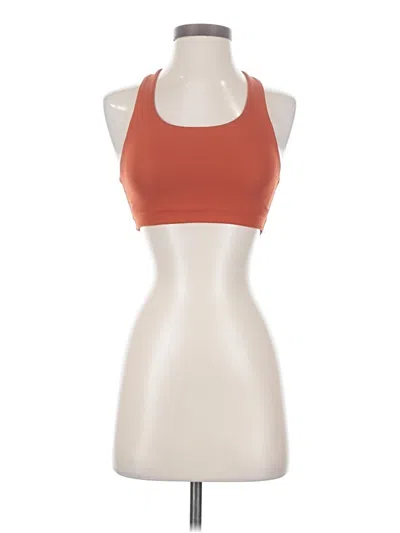 Pre-owned Lululemon Athletica Tank Top Orange Halter Neckline Tops