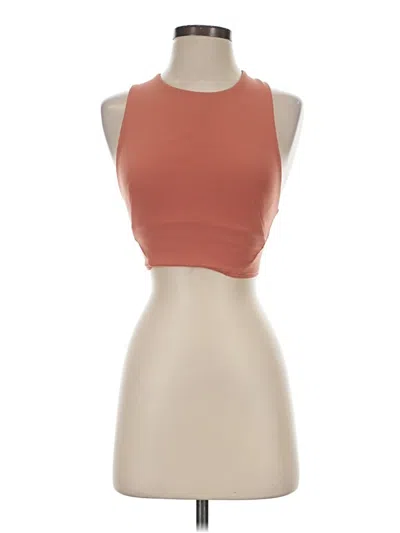Pre-owned Lululemon Athletica Tank Top Orange Halter Neckline Tops