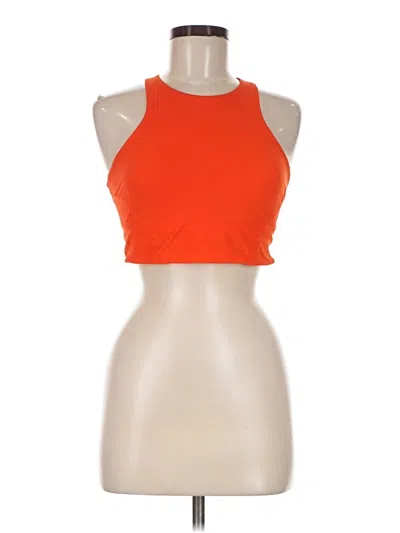 Pre-owned Lululemon Athletica Tank Top Orange Halter Neckline Tops