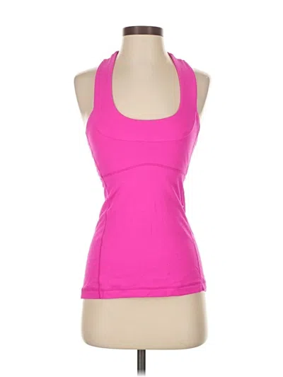 Pre-owned Lululemon Athletica Tank Top Pink Halter Neckline Tops