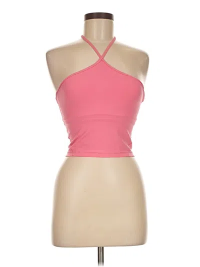 Pre-owned Lululemon Athletica Tank Top Pink Halter Neckline Tops