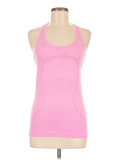 Pre-owned Lululemon Athletica Tank Top Pink Halter Neckline Tops