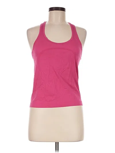 Pre-owned Lululemon Athletica Tank Top Pink Halter Neckline Tops