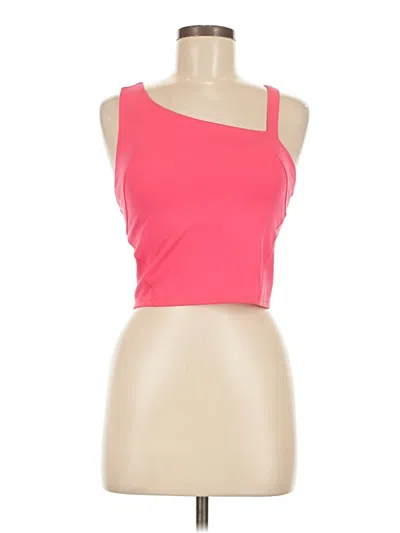 Pre-owned Lululemon Athletica Tank Top Pink Solid Pattern One Shoulder Neckline Tops