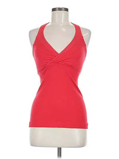Pre-owned Lululemon Athletica Tank Top Red Halter Neckline Tops