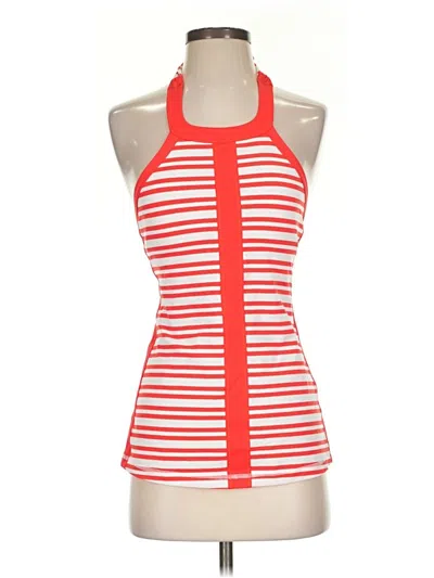 Pre-owned Lululemon Athletica Tank Top Red Halter Neckline Tops