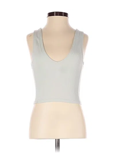Pre-owned Lululemon Athletica Tank Top Silver Plunge Neckline Tops