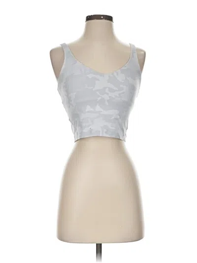 Pre-owned Lululemon Athletica Tank Top Silver Strapless Neckline Tops