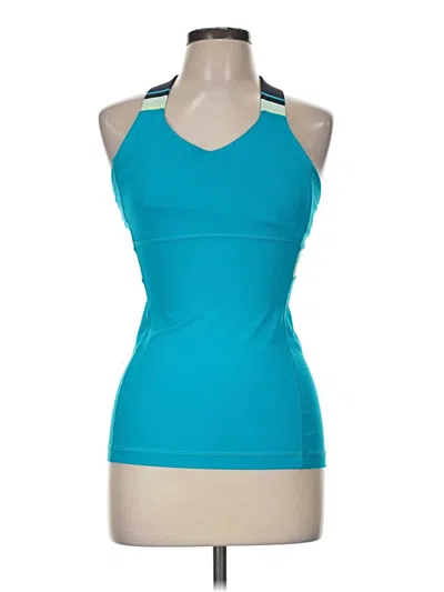 Pre-owned Lululemon Athletica Tank Top Teal Halter Neckline Tops