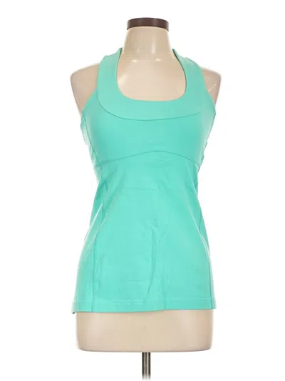 Pre-owned Lululemon Athletica Tank Top Teal Halter Neckline Tops In Blue