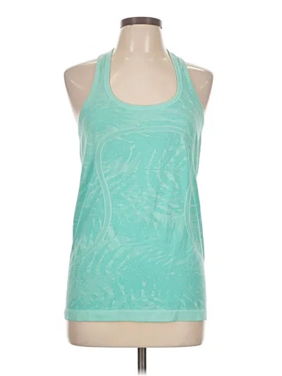 Pre-owned Lululemon Athletica Tank Top Teal Halter Neckline Tops In Blue