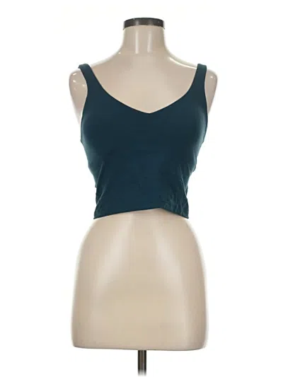 Pre-owned Lululemon Athletica Tank Top Teal Strapless Neckline Tops