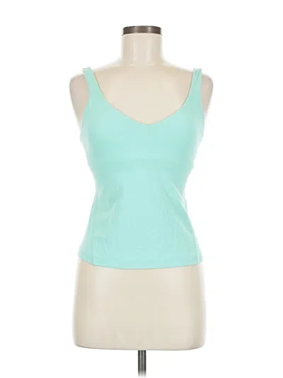 Pre-owned Lululemon Athletica Tank Top Teal Sweetheart Neckline Tops In Blue