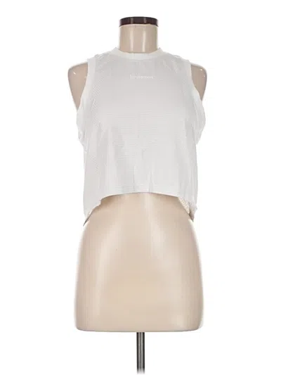 Pre-owned Lululemon Athletica Tank Top White Halter Neckline Tops
