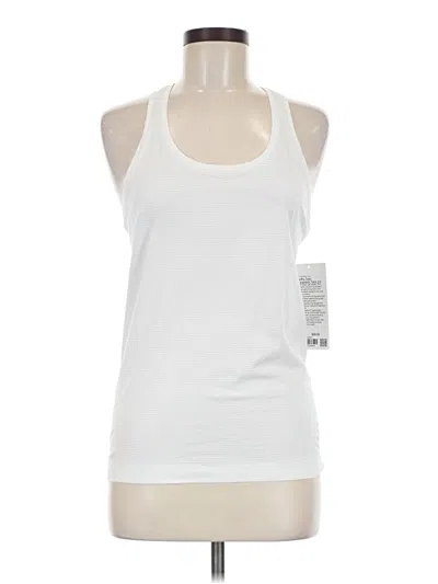Pre-owned Lululemon Athletica Tank Top White Halter Neckline Tops