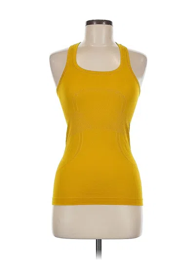Pre-owned Lululemon Athletica Tank Top Yellow Halter Neckline Tops