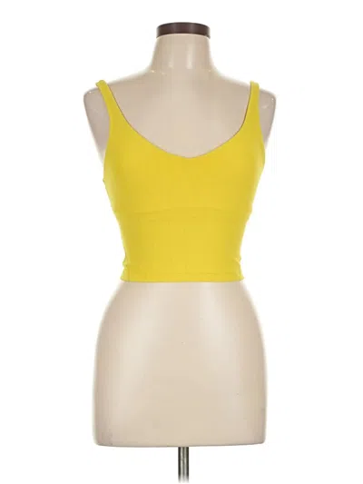 Pre-owned Lululemon Athletica Tank Top Yellow Strapless Neckline Tops
