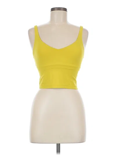 Pre-owned Lululemon Athletica Tank Top Yellow Strapless Neckline Tops