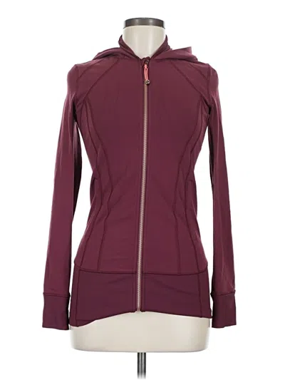 Pre-owned Lululemon Athletica Track Jacket In Burgundy