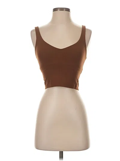 Pre-owned Lululemon Athletica Tube Top Brown Strapless Neckline Tops