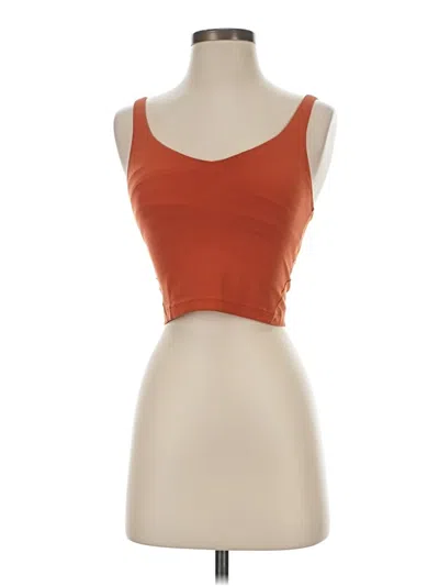 Pre-owned Lululemon Athletica Tube Top Orange Strapless Neckline Tops