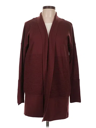 Pre-owned Lululemon Athletica Wool Cardigan Sweater In Burgundy