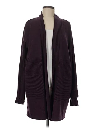 Pre-owned Lululemon Athletica Wool Cardigan Sweater In Purple