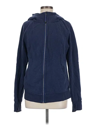 Pre-owned Lululemon Athletica Zip Up Hoodie In Blue