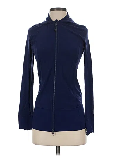 Pre-owned Lululemon Athletica Zip Up Hoodie In Blue