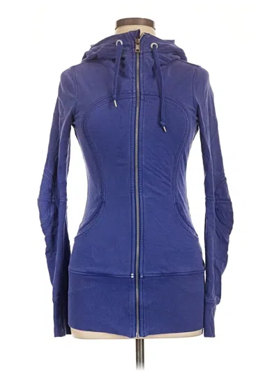 Pre-owned Lululemon Athletica Zip Up Hoodie In Blue