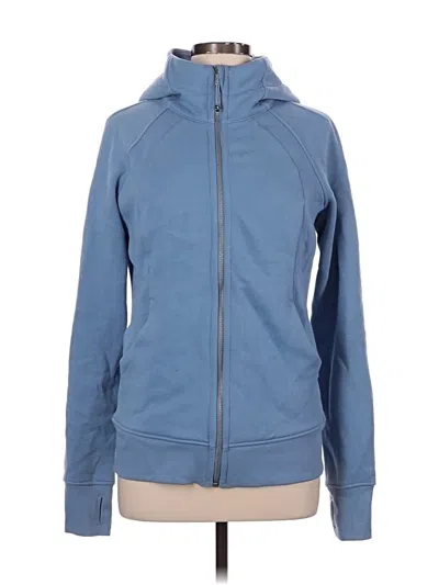 Pre-owned Lululemon Athletica Zip Up Hoodie In Blue