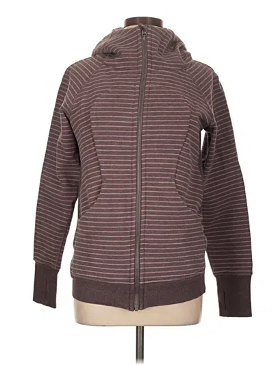 Pre-owned Lululemon Athletica Zip Up Hoodie In Brown