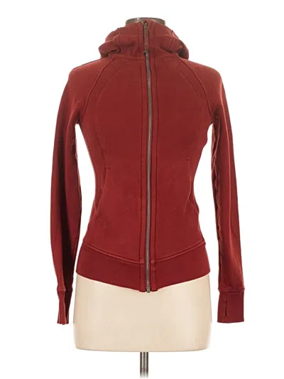 Pre-owned Lululemon Athletica Zip Up Hoodie In Burgundy