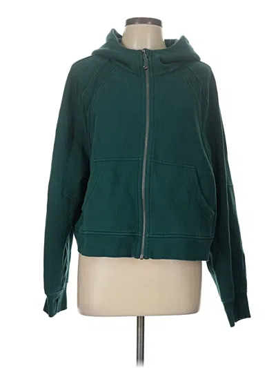 Pre-owned Lululemon Athletica Zip Up Hoodie In Green