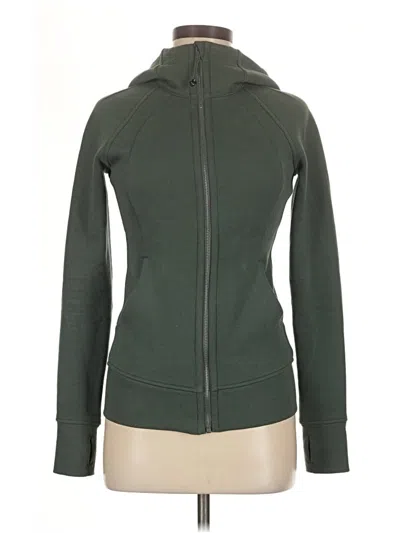 Pre-owned Lululemon Athletica Zip Up Hoodie In Green