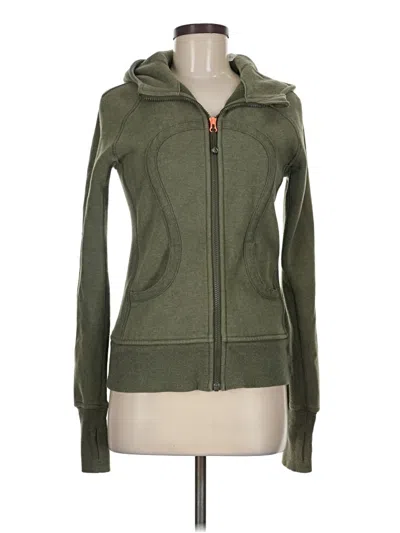 Pre-owned Lululemon Athletica Zip Up Hoodie In Green
