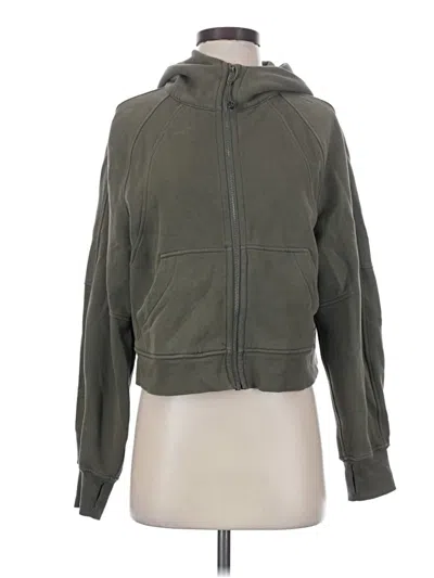 Pre-owned Lululemon Athletica Zip Up Hoodie In Green