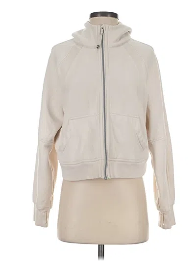 Pre-owned Lululemon Athletica Zip Up Hoodie In Ivory