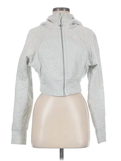 Pre-owned Lululemon Athletica Zip Up Hoodie In Silver