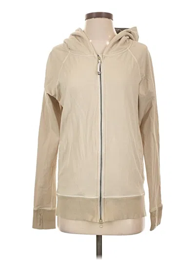 Pre-owned Lululemon Athletica Zip Up Hoodie In Tan