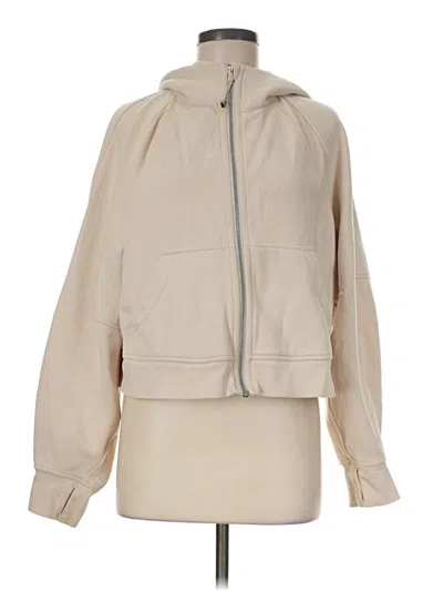 Pre-owned Lululemon Athletica Zip Up Hoodie In Tan