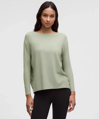 Lululemon Back In Action Long-sleeve Shirt Nulu In Green