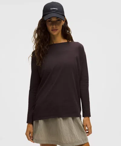 Lululemon Back In Action Organic Cotton Long-sleeve Shirt In Black