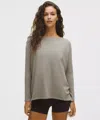 Lululemon Back In Action Organic Cotton Long-sleeve Shirt In Gray