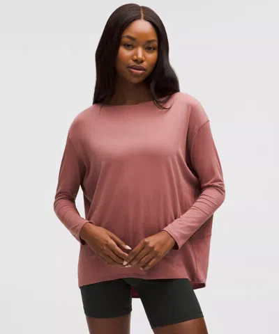 Lululemon Back In Action Organic Cotton Long-sleeve Shirt In Pink