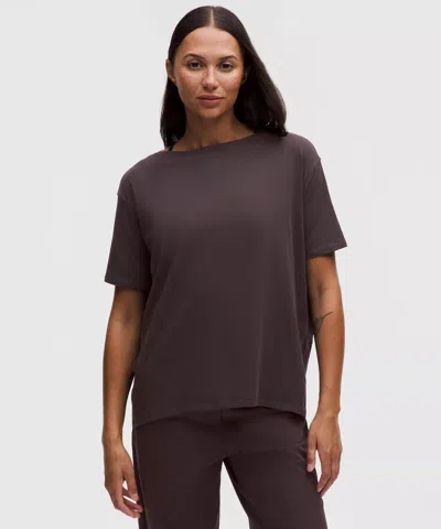 Lululemon Back In Action Organic Cotton T-shirt In Brown