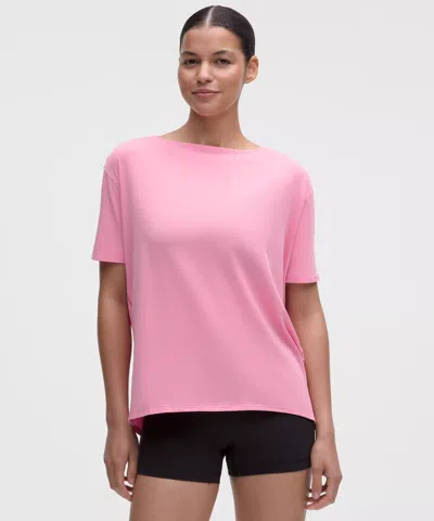 Lululemon Back In Action Organic Cotton T-shirt In Pink