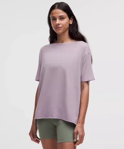 Lululemon Back In Action Organic Cotton T-shirt In Purple