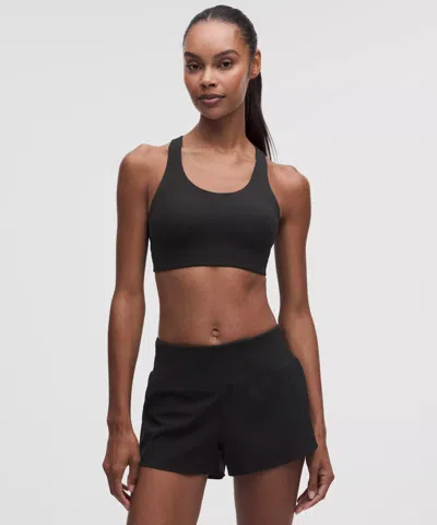 Lululemon Back Pocket Racerback Run Bra In Black