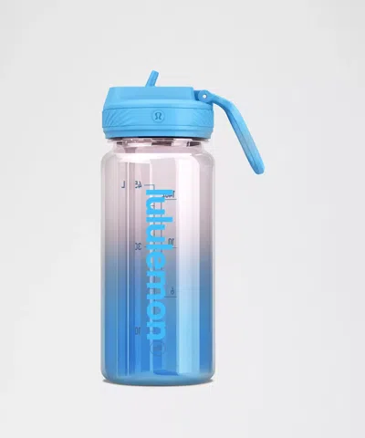 Lululemon Back To Life Clear Bottle 18oz Straw Lid In Blue
